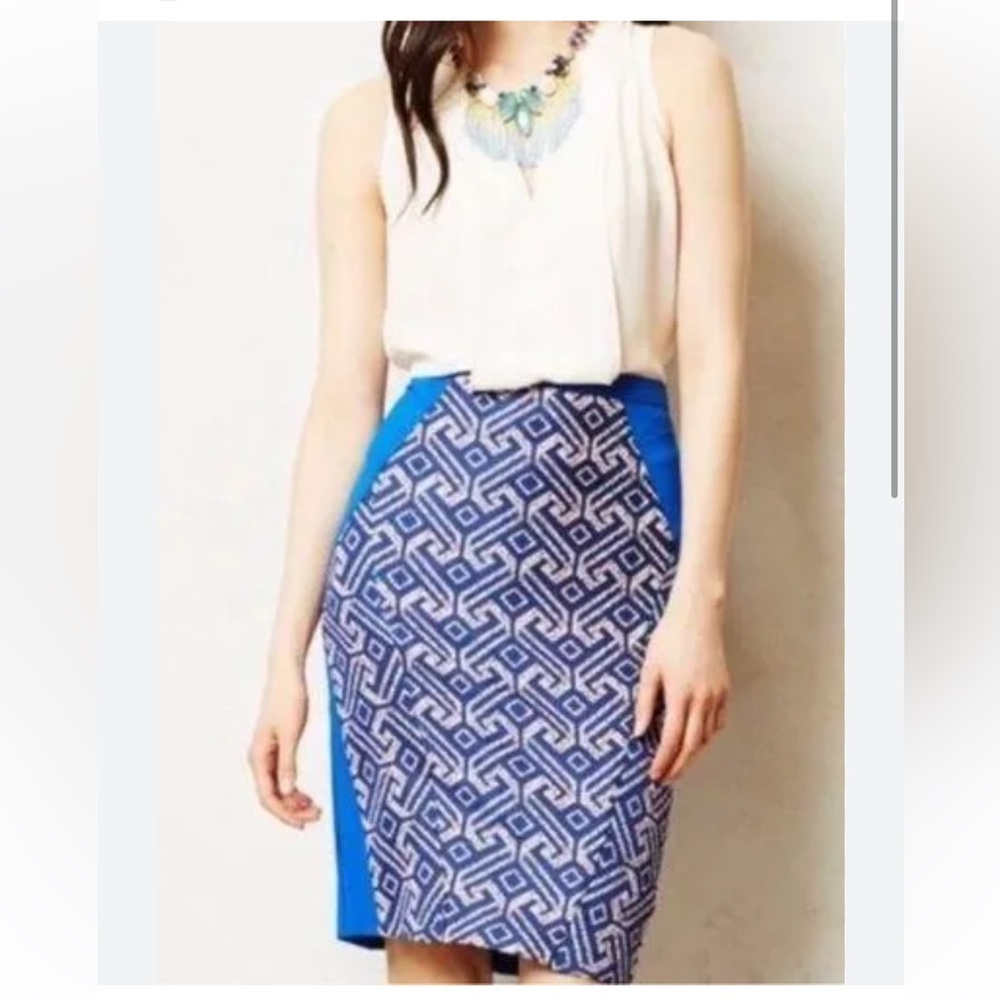 Anthropologie blue pencil skirt